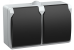 Розетка РСб 22-3-ФСР IP 54 двухместная ОП с крышкой ФОРС ERS22-K03-16-54-DC IEK