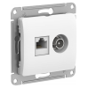 Розетка GLOSSA 2-м TV+RJ45 кат. 5е  белый GSL000189 Schnaider